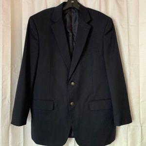 PBM Black Wool 2 Button Sport Coat Blazer, Size 42R